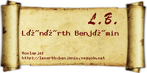 Lénárth Benjámin névjegykártya